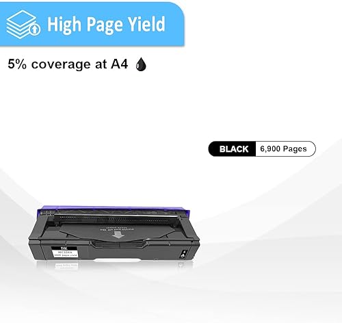 Miniatura 3 de Cartucho de tóner compatible negro para impresoras Ricoh M C250FWB P C301W de alta capacidad 6,900 páginas (negro x 1)