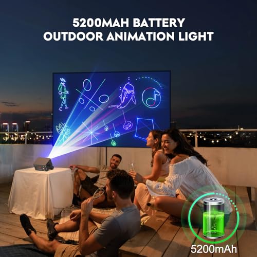 Image of Animation DJ Laser Light,3D Animation Laser Machine with Bluetooth APP,RGB Party Laser Light Show, Built-in 5200mAh Battery for Wedding Party Disco Lights Bar Club Stage DJ Lighting