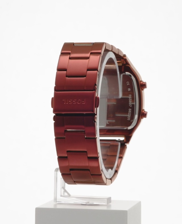 Fossil デジタル腕時計 レッド FOSSIL（フォッシル） 腕時計 メンズ RETRO TRAVELER レトロ
