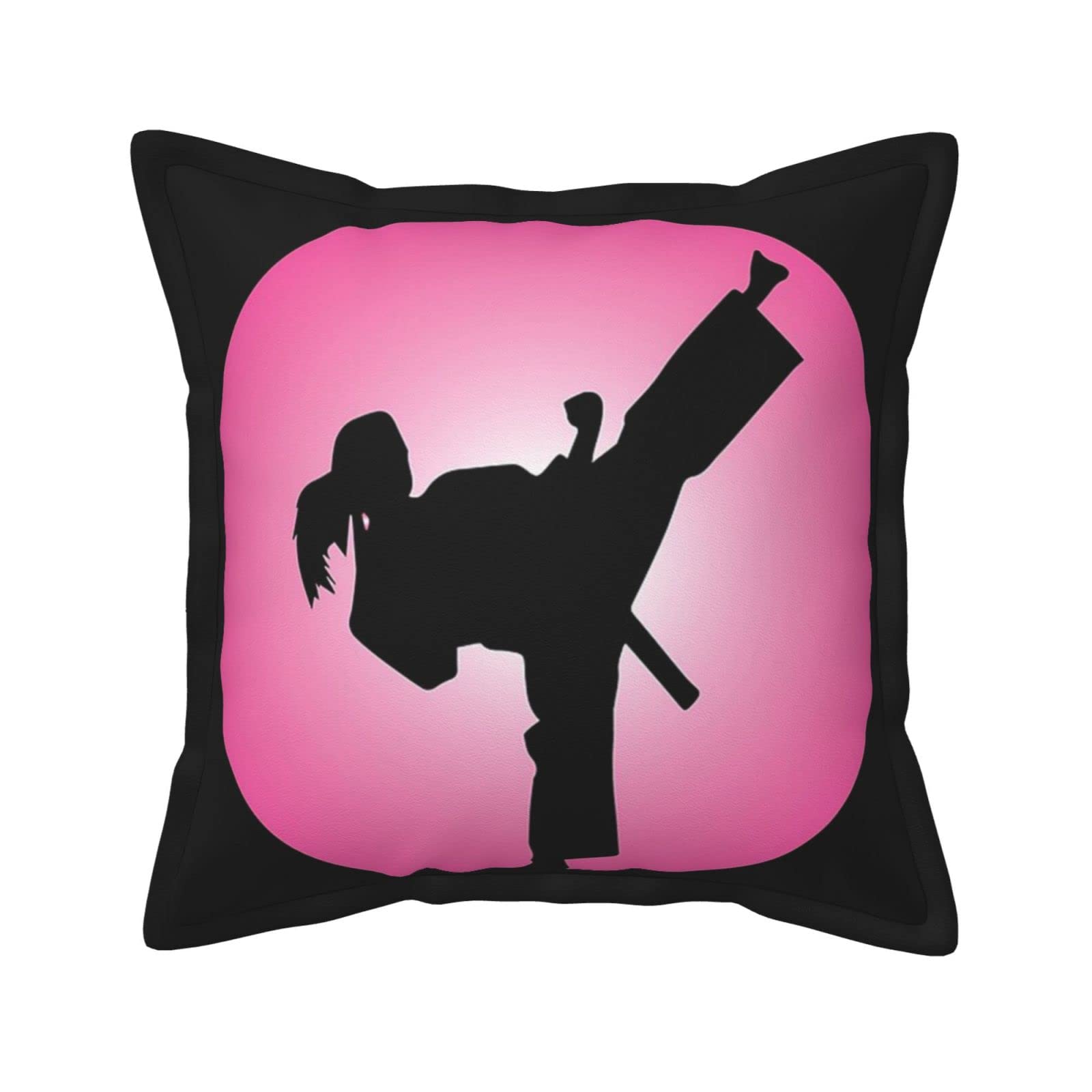 Housse de coussin taekwondo en cuir luxe 45x45 cm pour canapé