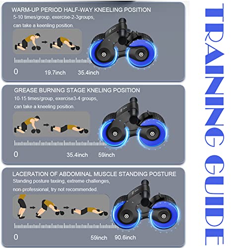 Automatic Rebound Abdominal Wheel 2023 New Springback Wheels Roller Domestic Abdominal Exerciser, Ab Roller Wheel Exercise Equipment With Knee Mat For Beginners Core Workouts (Light Blue) #TOP2