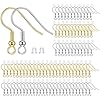 BEADNOVA 200pcs Mix Earring Hooks & Backs, Silver & Gold, 100pcs Hooks & 100pcs Backs, DIY Earring Supplies