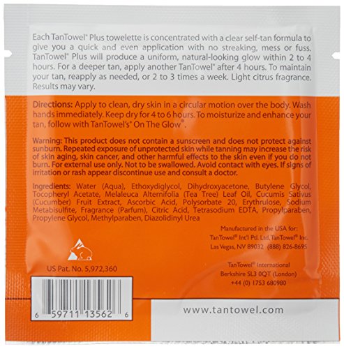 Tan Towel Full Body Plus Creme, 15 Count