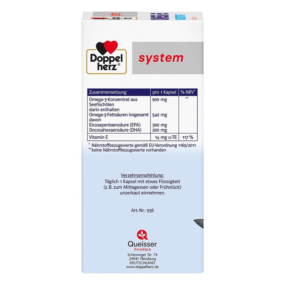 Doppelherz System Omega-3 Konzentrat Kapseln, 120 Sztuka Kapsułki