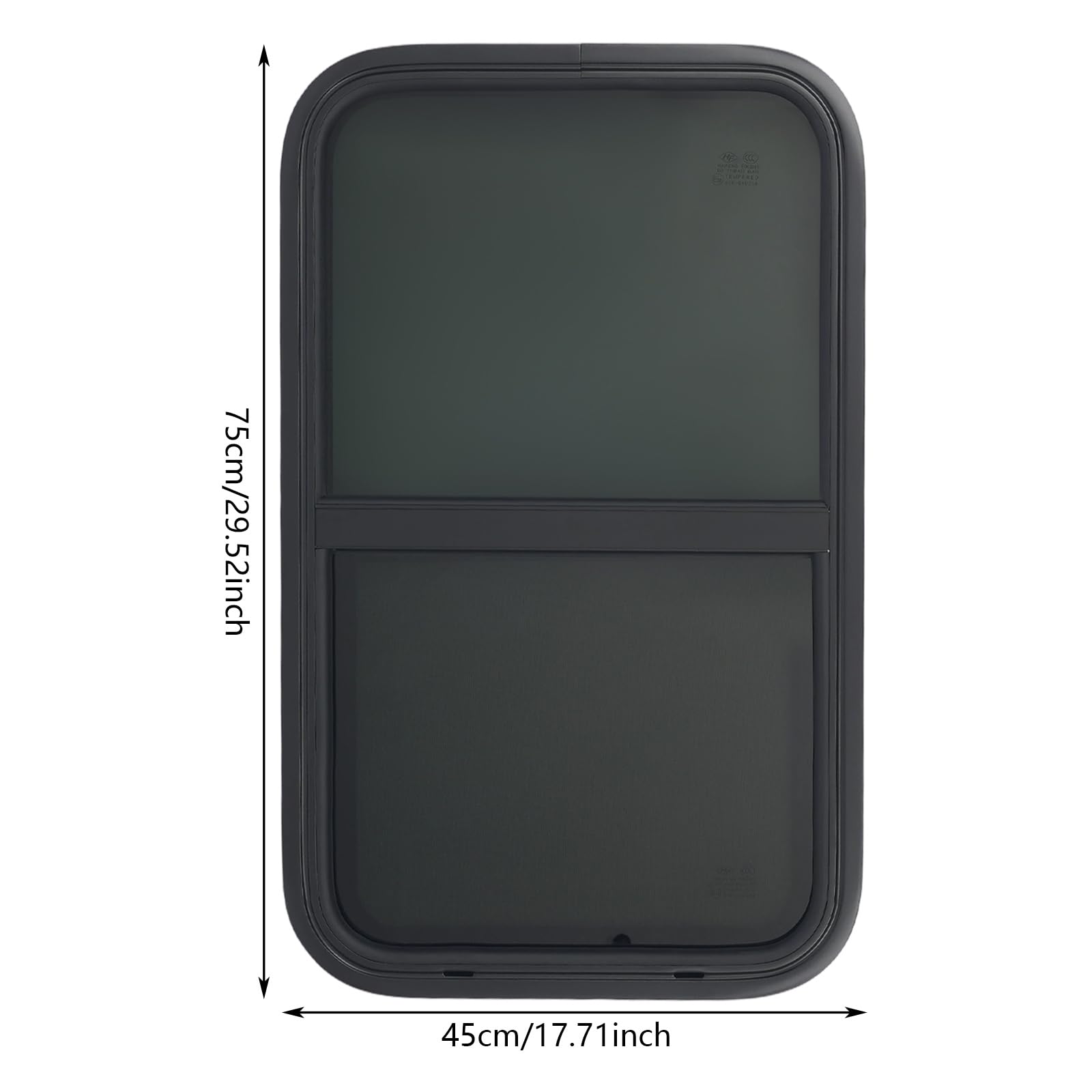 Ventana Deslizante Vertical Para Autocaravana, Ventana Lateral Del Remolque Con Malla Antimosquitos, Vidrio Templado Negro, Para Vehículo Recreativo