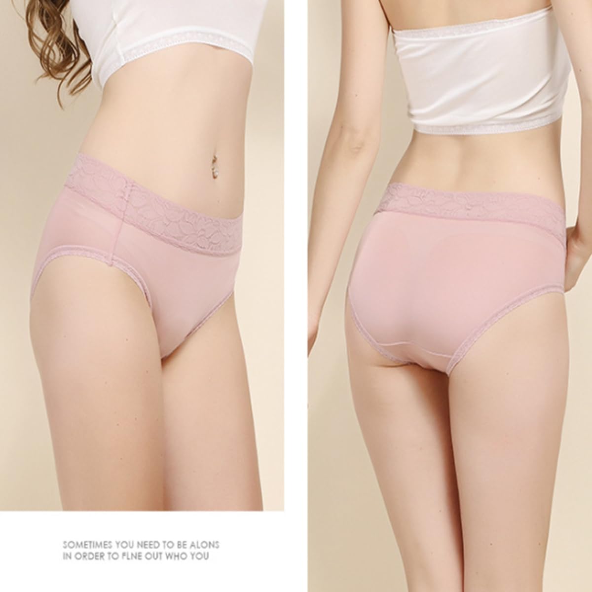 Calzoncillos de seda de morera para mujer, braguitas brasileñas de cintura alta, ropa interior para mujer, cómodas, sin costuras, bragas sexys hipster bragas suaves de encaje, paquete de 6