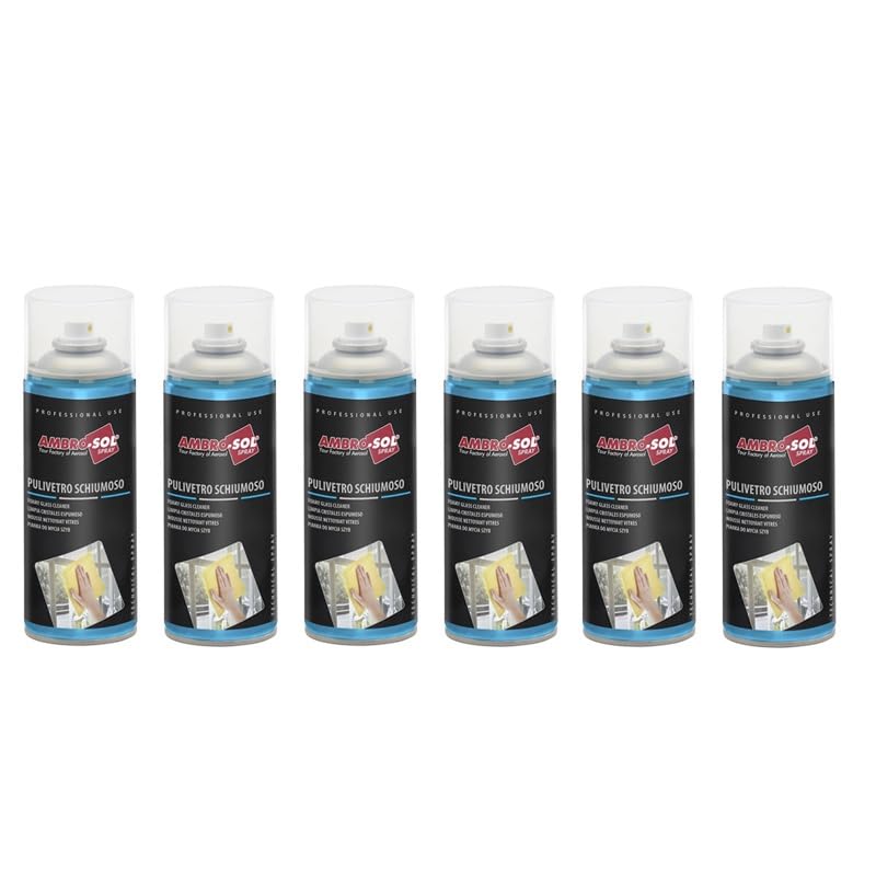 Bomboletta Pulitore Vetro Schiumoso per Cristalli Spray da 400ml, detergente attivo per la pulizia del parabrezza, Schiuma Attiva per vetri e superfici lisce, cura dell'auto, Made in Italy (6)