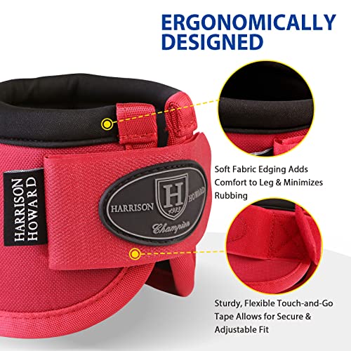 Image of Harrison Howard Horse Bell Boots Overreach Bell Boots No-Turn Bell Boots for Horse-Durable Protective Hoof Boot