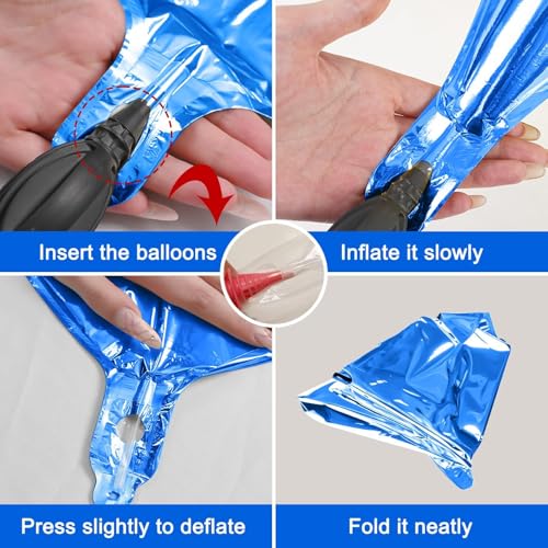 Image of 12PCS Metallic Dark Blue Round Foil Balloons 22 inch 15 inch 10 inch Mylar Balloons