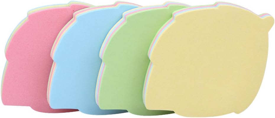 4PCS Leaf Shaped Sticky Notes, Colored Sticky Notes Leaves Pink Blue Green Yellow Cute Fun Cool Self-Adhesive Note for Kids School Classroom Office College (Leaf)