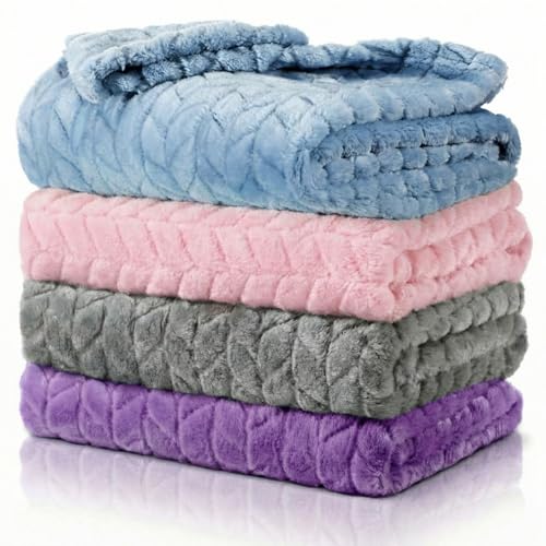 Image of Frienda 4 Pcs Baby Fuzzy Blanket Fluffy Baby Blanket for Boys Girls Soft Warm Infant Newborn Toddler Receiving Nursery Bed Supplies, 32 x 24 Inch(Elegant Color)