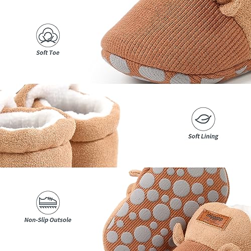 CoKate Baby Boys Girls Soft Plush Slippers Animal Boots Toddler Infant Crib Shoes Winter House Shoes3