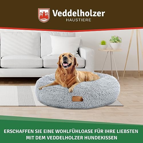Veddelholzer Ø 60 cm (S) Hellgrau Hundebett Katzenbett Hundekissen Hundebetten in Mehreren Größen Hundebett große mittelgroße kleine Hunde waschbar in hellgrau und dunkelgrau für alle Hunde & Katzen