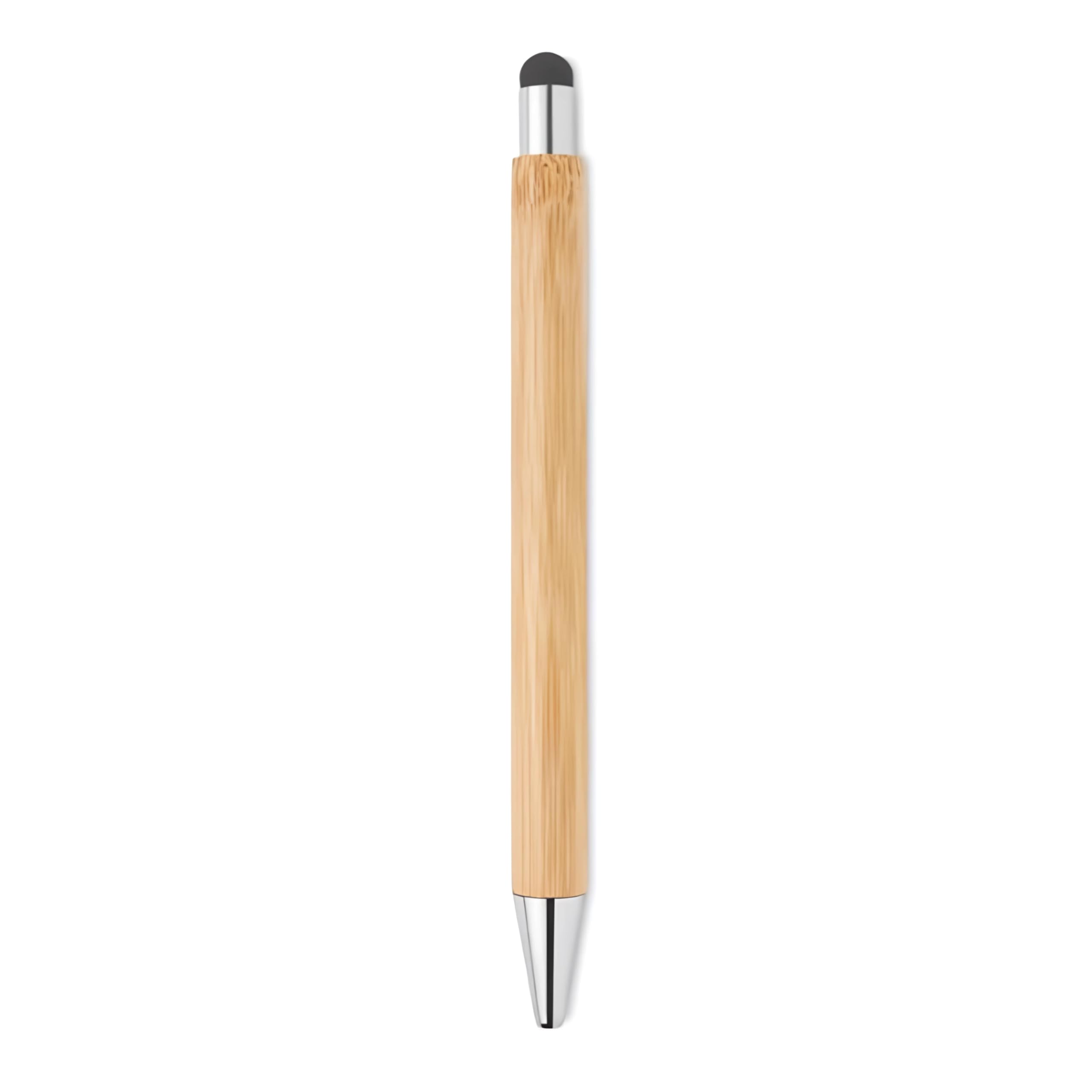 Penna a scatto in bamboo inchiostro nero con touch screen e scatola in legno personalizzati con incisione laser Top Tie
