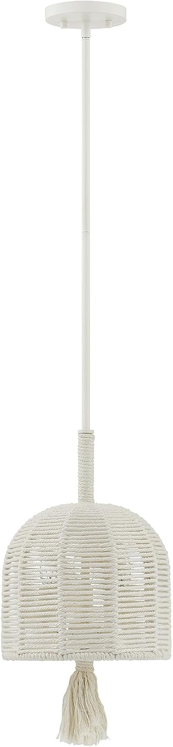 Savoy House 7-3400-3-341 Lunara Coastal Woven Cotton Rope Pendant by Breegan Jane, 3-Light 180 Total Watts, 17" H x 10" W, White