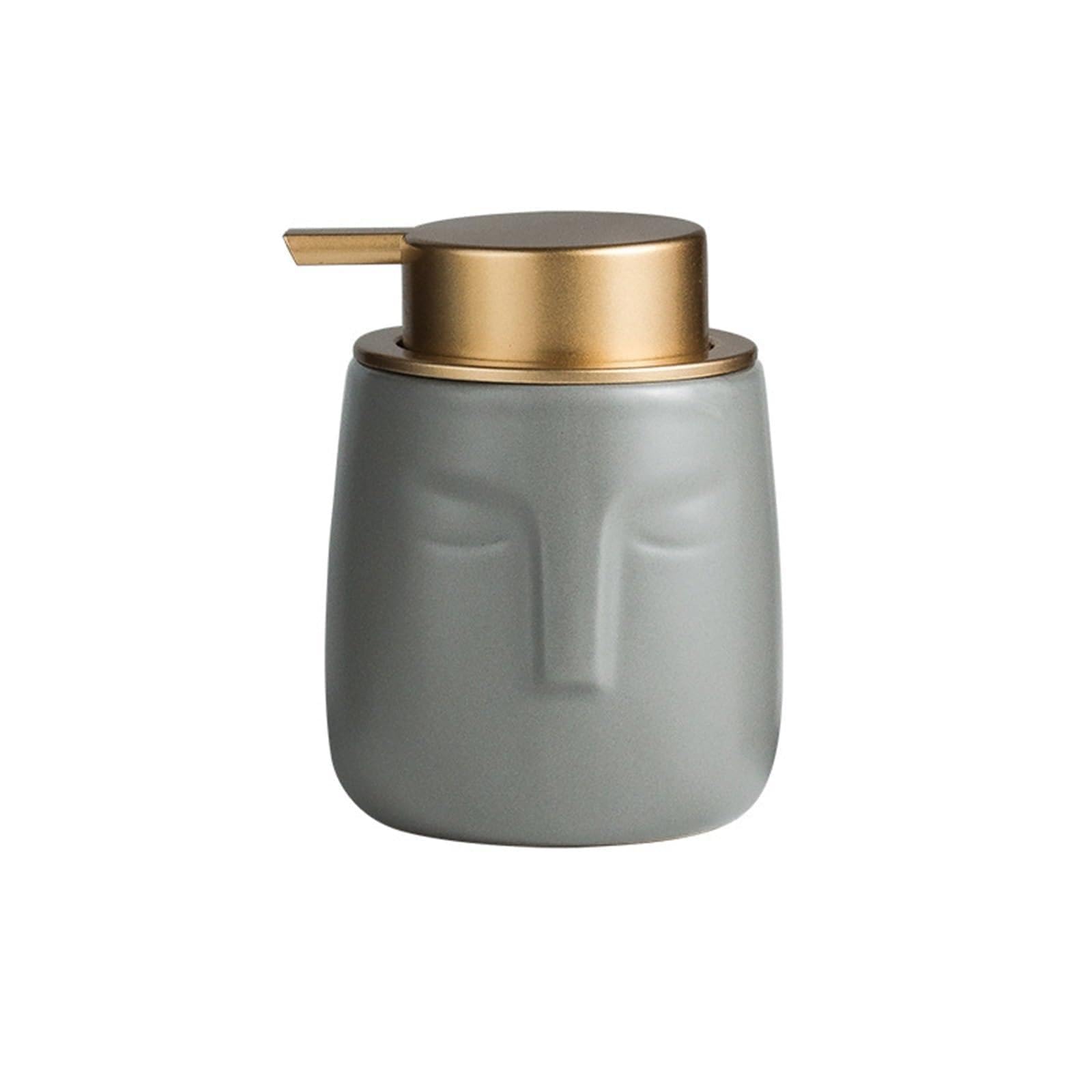 Qyleee Grey Hand Stylish Ceramic Soap Dispenser Set Suitable For Bathroom And Kitchen Large Capacity Dish For Bathroom(Grey)