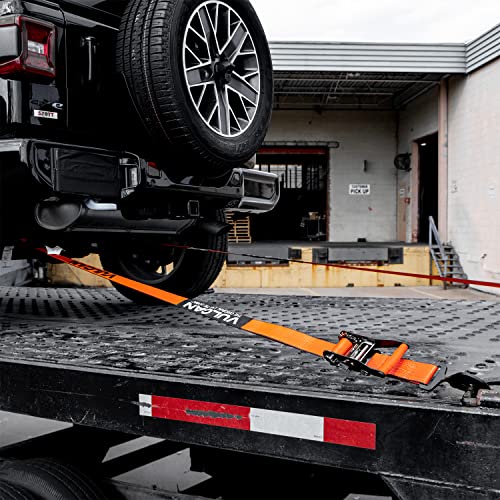 Vulcan Car Tie Down With Twisted Snap Hooks - 2 Inch X 96 Inch - 2 Pack - Proseries - 3,300 Pound Safe Working Load #TOP3