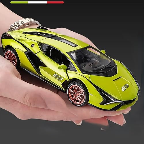 Image of 1:32 Alloy Die Cast Metal Model Sian -63 Toy Car Lamborgini Sian Pull Back Diecast Car with Openable Door and Sound Light, Gifts Toys for Kids