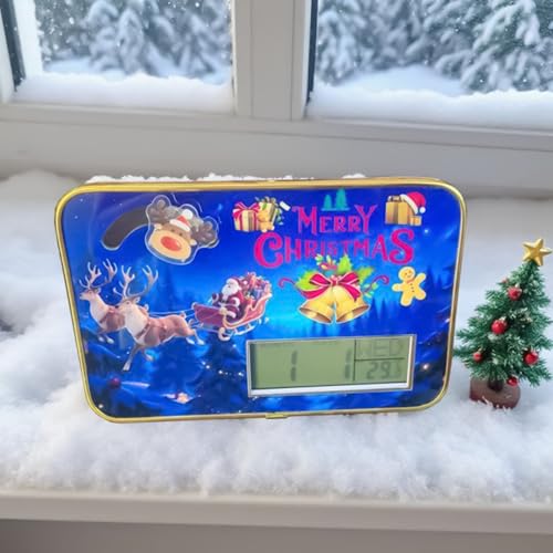 Reloj digital con fecha y temperatura de Papá Noel para decoración de mesa de oficina 8