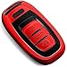 Produktbild COVELL für Audi Autoschlüssel Hülle, Prämie Weiches TPU Schutzhülle Schlüsselhülle für Audi A4 A5 A6 A7 A8 Q5 Q8 R8 S4 S5 S6 S7 RS4 RS5 RS6 RS7 Autoschlüssel, Rot