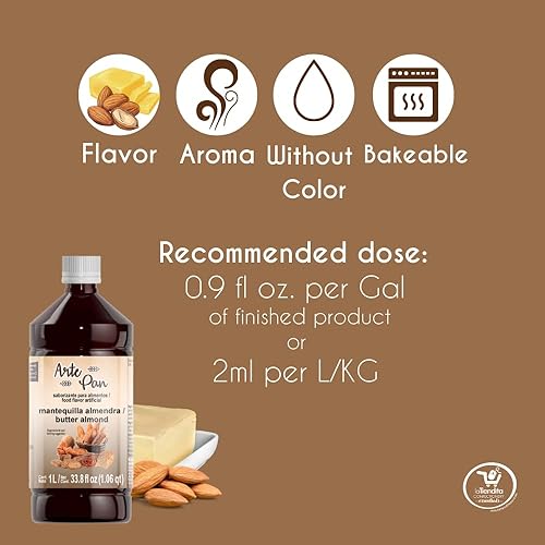 Miniatura 2 de Arte Pan - Concentrado de mantequilla y almendras artificiales aromatizantes para alimentos (33.8 onzas líquidas)