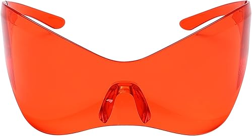Gafas de sol de gran tamaño con escudo futurista para hombres y mujeres, máscara de sol envolvente de moda