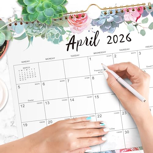 Image of 2026 Calendar - JAN 2026 - DEC 2026, Wall Calendar 2026, 11 inch x 8.5 inch, 12 Months Wall Calendar, Writing Blocks, Julian Dates, Spiral Bound