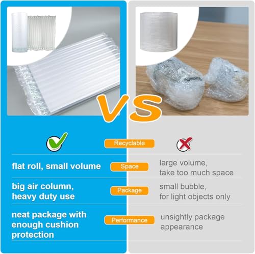 Image of Inflatable Bubble Cushioning Wrap Roll Wine Bottle Protector, Packing Materials for Shipping and Moving Glass Fragile Items, 15.7 Inches *164 Feet Large Wide Liquor Travel Bags Alcohol Shipper