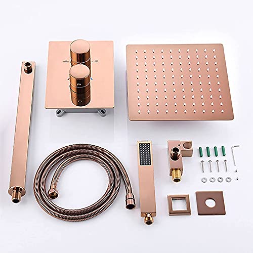 Système de douche haute pression contre le faible débit d'eau en or rose - 7