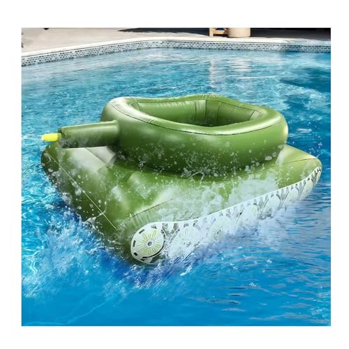 Quxxuol 浮き輪ボート噴水プール 浮き輪戦車 プールボート 水遊び おもちゃ 耐摩耗性 漏れ防止 水鉄砲付き 組み立てが簡単 大型 大人にも子供にも適しています (グリーン,116*90*45cm)