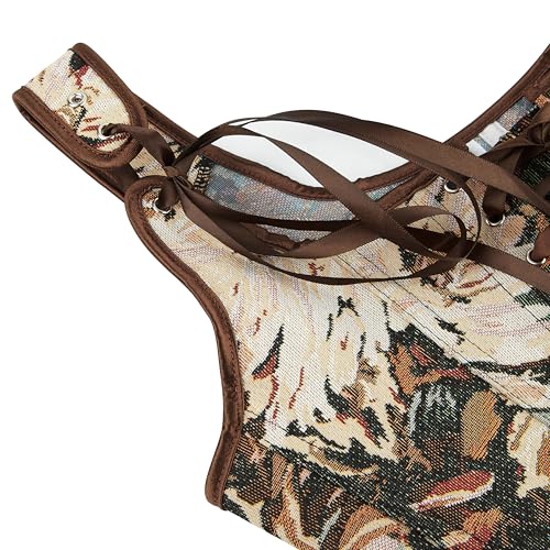 Renaissance Corset Top for Women - Vintage Floral Bustier Lingerie Bodyshaper4