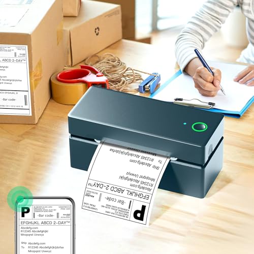 CHIVALZ Bluetooth Thermal Shipping Label Printer, Wireless 4x6 Shipping Label Printer for Small Business, Support Android, iPhone and Windows