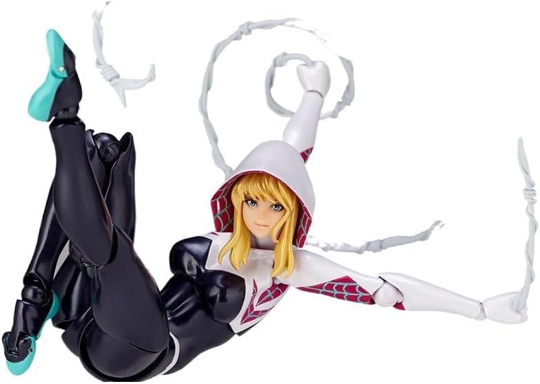 Miniatura 4 de Yobeyi Figura de anime compleja Spider-Men Spider Gwen PVC pintada figura de acción (escala de 7 pulgadas)
