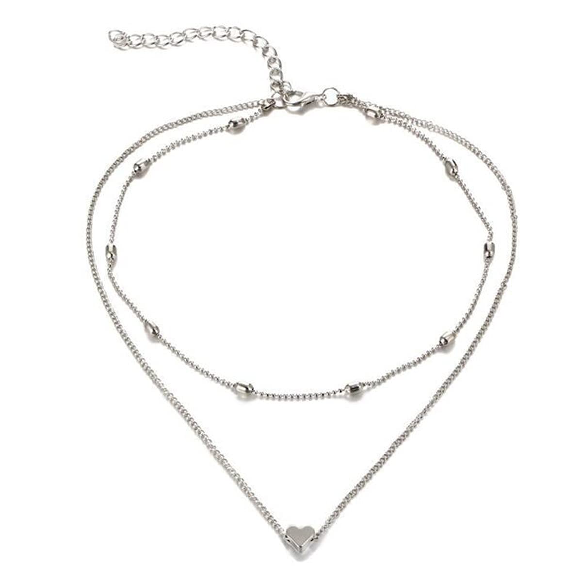 Gold & Silver Plated Layered Necklace Set