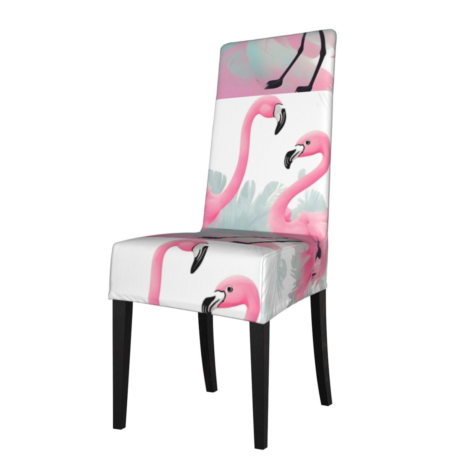 YYHHAOFA Pink Flamingo Prints Protection Cover for Dining Chair - Stretch Slipcovers, Easy Refresh for Your Dining Room & Event Decor