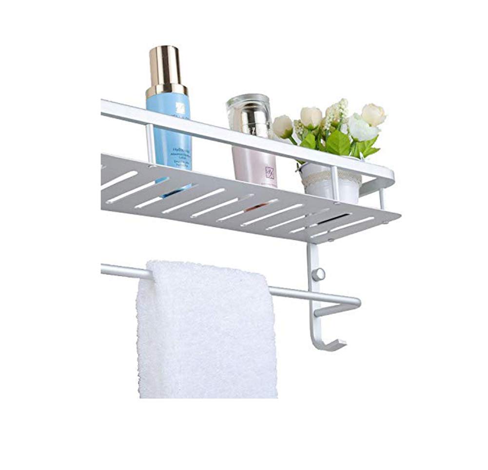 Toallero moderno de aluminio premium, estante de baño antioxidante y ganchos de pared