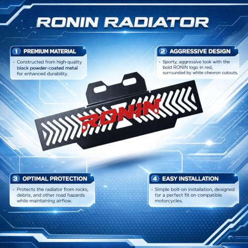 Image of Bike Radiator Grill Guard with Logo Black Red for TVS Ronin Model 1