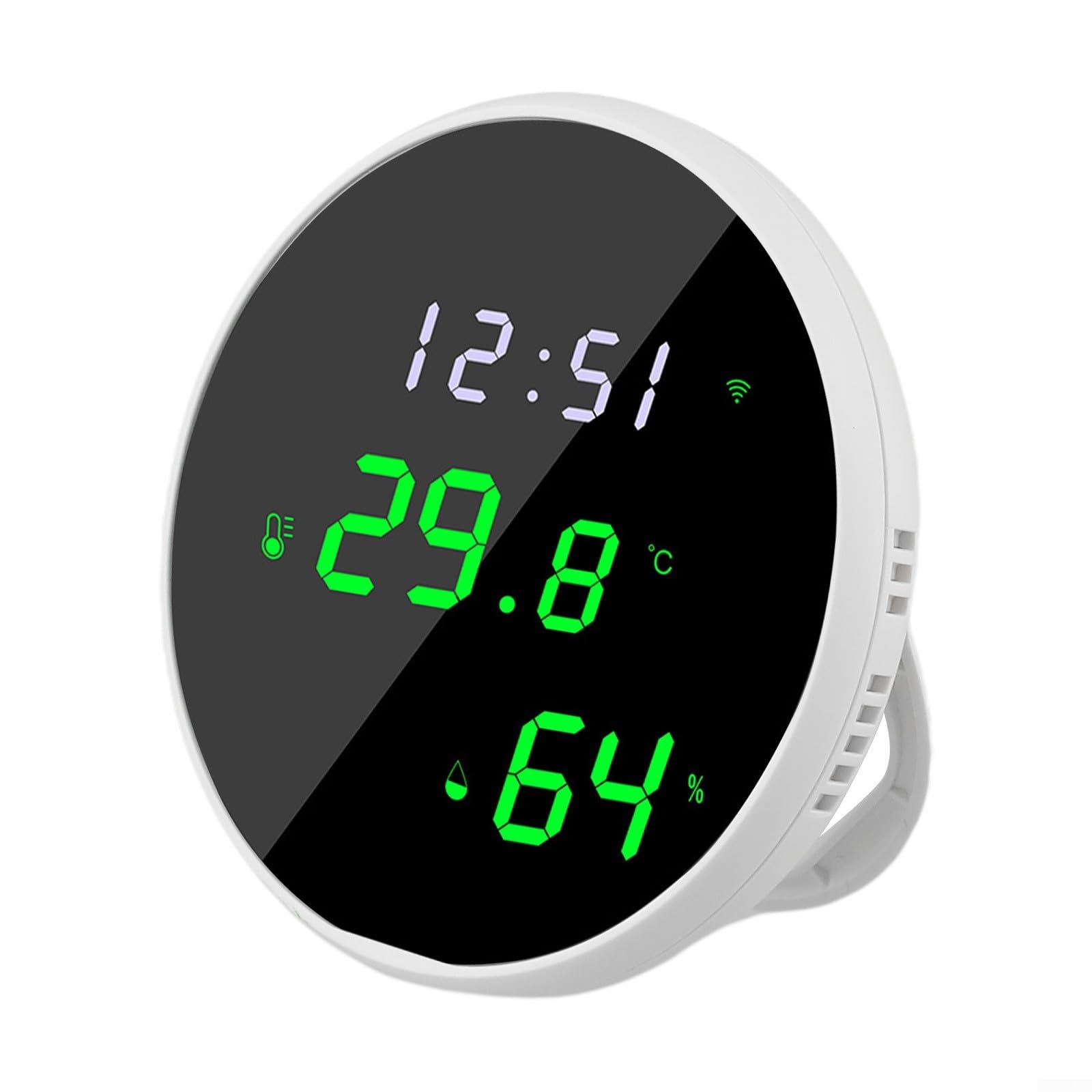 For Tuya Ecosystem Temperature Humidity Monitor with LCD Screen Real Time Alerts and Remote Calibration via App