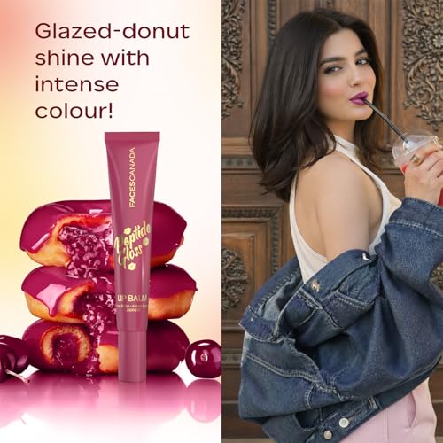 Image of FACES CANADA Peptide Gloss Lip Balm - Cherry Charm 03, 10 ml | Tinted Lip Balm | Deeply Nourishing | Lightweight | Soft & Smooth Finish | Overnight Lip Treatment | With Butters & Hyaluronic Acid Infused