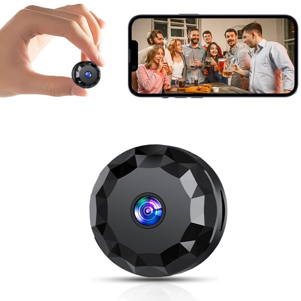 Mini Camara Espia, Micro Camara Vigilancia WiFi Interior, 1080p HD Mini Cámara Espía Oculta con Detección Movimiento, Pequeña Camaras Espia Camuflada Spy Camera para Casa Hogar Oficina Mascota
