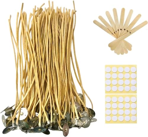 100 PCS 8 inch Hemp Candle Wicks kit, 2.5mm Beeswax Candle Wicks for DIY Bulk Natural Candle Wicks for Beeswax Candle Making
