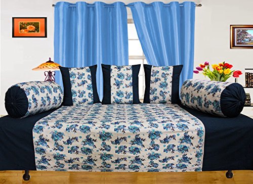 Dekor World Floral Printed Diwan Set-Pack of 6 Pcs-image-37