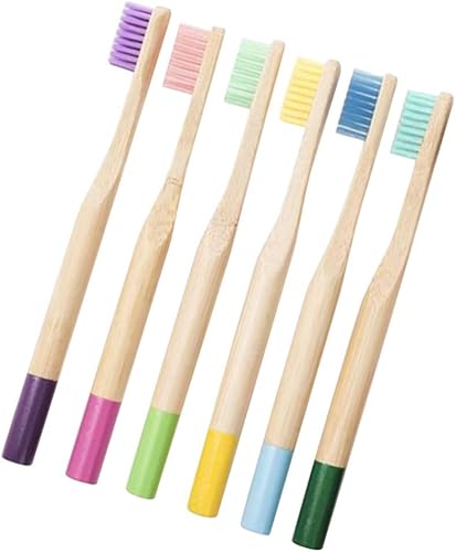 Miniatura 3 de Healifty cepillo de dientes de bambú ecológico suave para niños 6 unidades