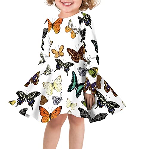 Girls Cute Casual Round Neck Loose Fit Soft Long Sleeve Midi T Shirt Dress2