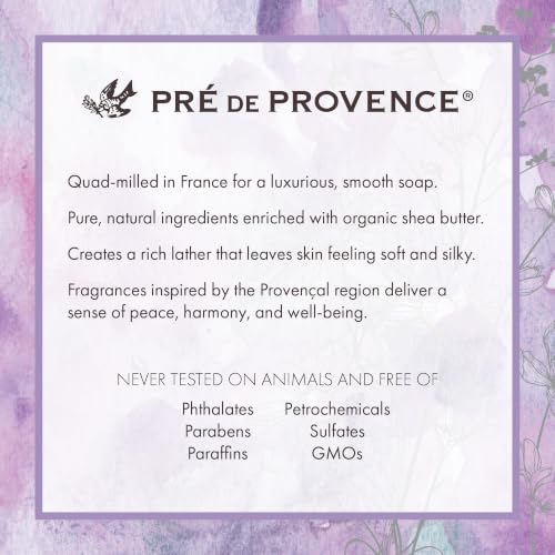 Image of Pre de Provence Artisanal Soap Bar, Natural French Skincare, Enriched with Organic Shea Butter, Quad Milled for Rich, Smooth & Moisturizing Lather, Starflower, 5.3 Ounce