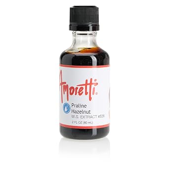 Amoretti - Hazelnut Praline Extract Water Soluble 2 oz - Highly Concentrated & Perfect For Pastry, Savory, Brewing, and more, Preservative Free, Vegan, Kosher Pareve, Keto Friendly