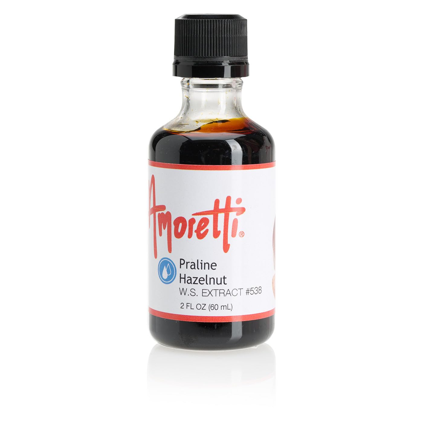 Amoretti - Hazelnut Praline Extract Water Soluble 2 oz - Highly Concentrated & Perfect For Pastry, Savory, Brewing, and more, Preservative Free, Vegan, Kosher Pareve, Keto Friendly