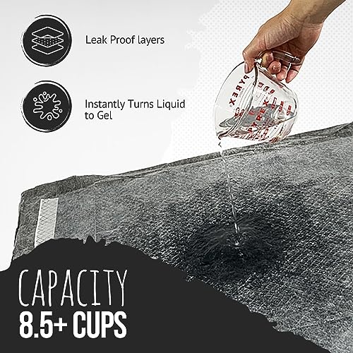 Image of Bulldoglogy Carbon Black Puppy Pee Pads with Adhesive Sticky Tape - Extra Large Charcoal Housebreaking Dog Training Wee Pads (24x35) (60-Count, Black)