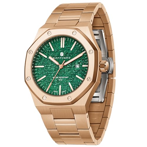 SAPPHERO Relojes Hombres Octagonal 10ATM Impermeable Negocios Casual Moda Hombres Japonés de Cuarzo de Acero Inoxidable Luminoso Reloj de Pulsera de Regalo para los Hombres SAPPHERO Relojes Hombres Octagonal 10ATM Impermeable Negocios Casual Moda Hombres Japonés de Cuarzo de Acero Inoxidable Luminoso Reloj de Pulsera de Regalo para los Hombres