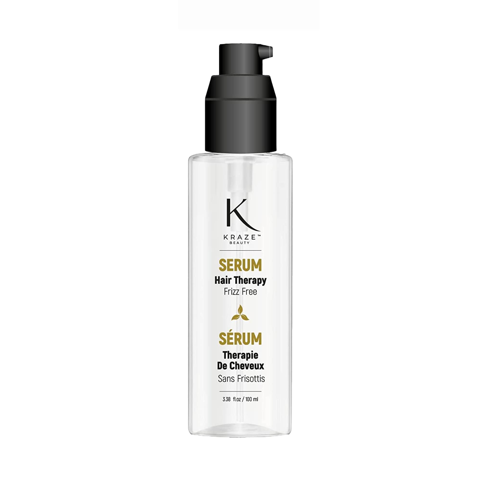 Kraze Beauty Hair Therapy Frizz Free Hair Serum - Keratin Infused Hair Oil for Frizzy and Damaged Hair - Anti Frizz Control Treatment and Styling Serum - Frizz Ease and Hair Shine (100 ml 3.38 fl.oz)